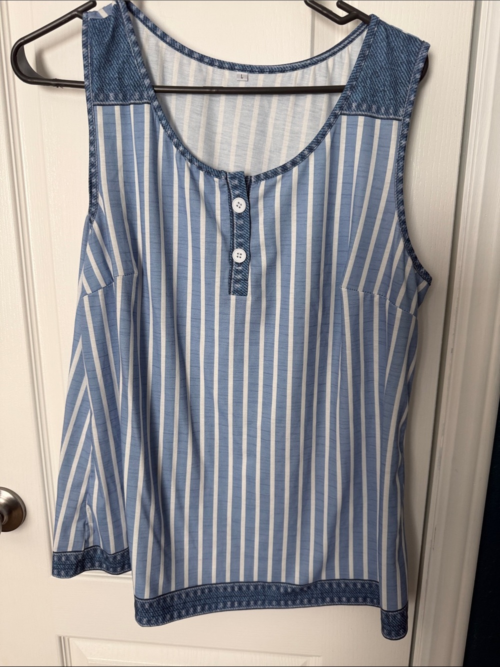 Striped Blue and White Tank Top